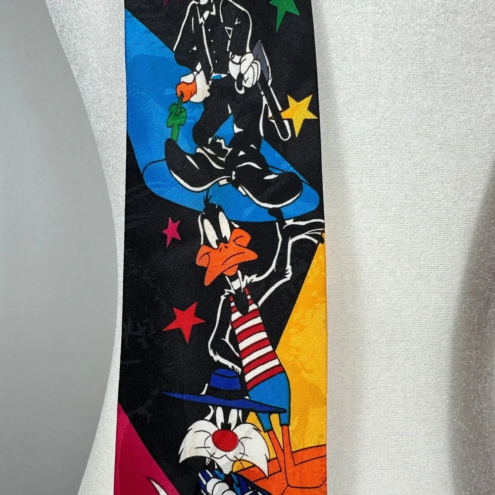 Vintage Looney Tunes Character Necktie Bugs Bunny Marvin Martian Taz Tie